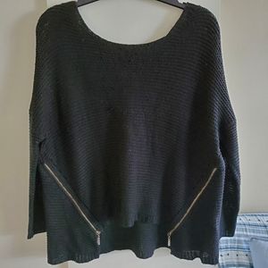 Black sweater in size Large with zipper detail